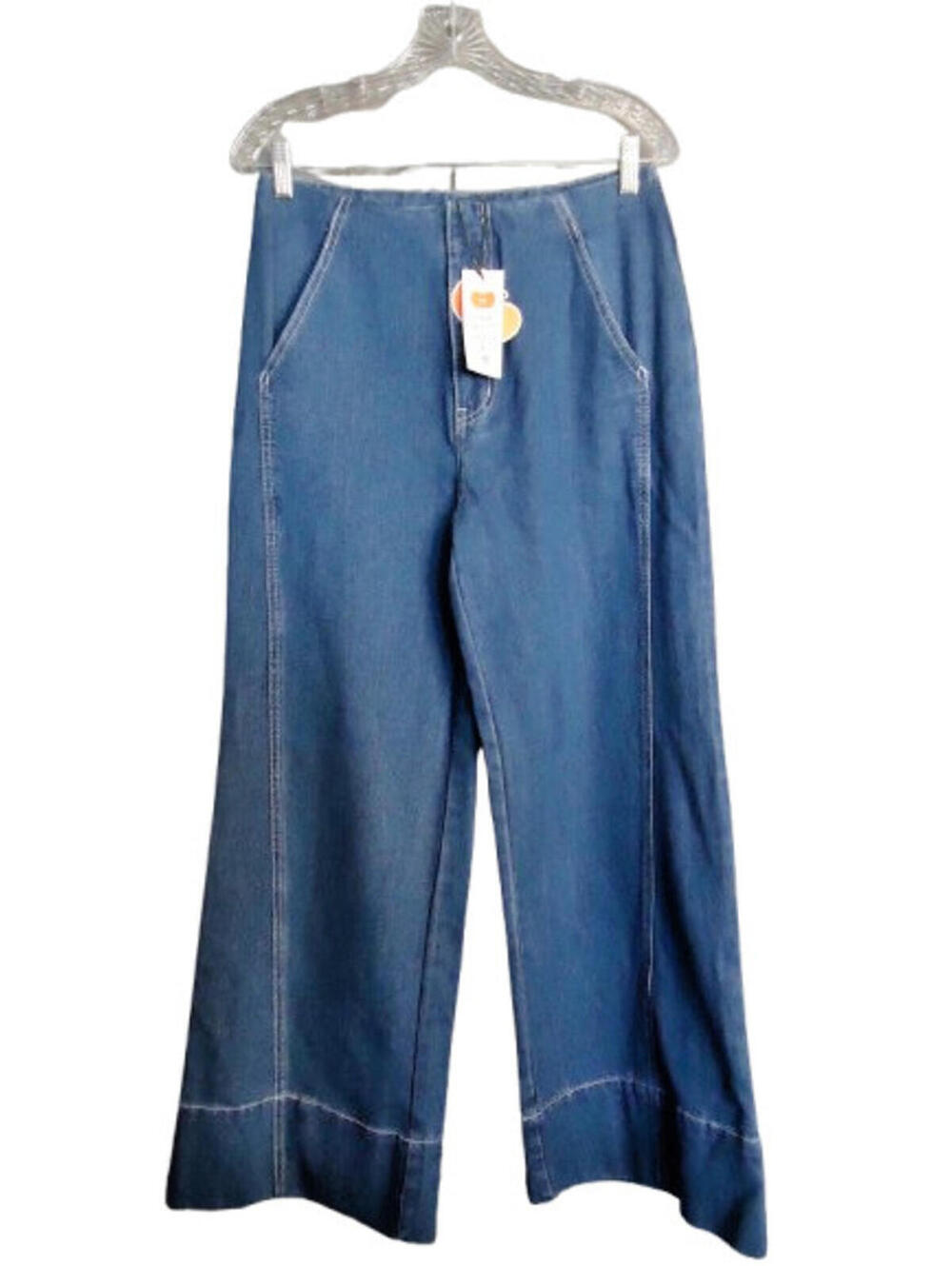 Cider Wide Leg Flare Bell Bottom Jeans Womens Size Medium Dark Wash New